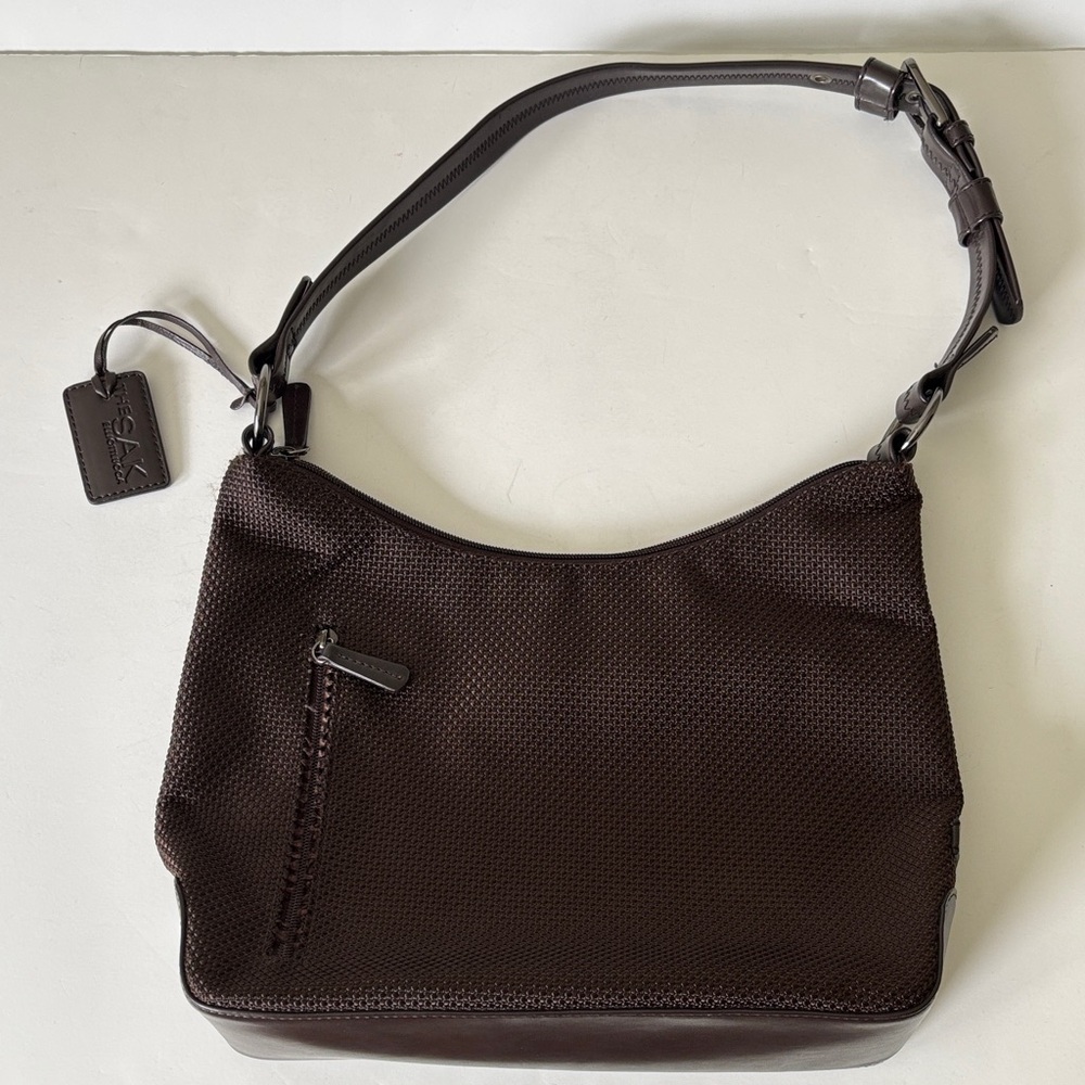 Dark Brown Woven Shoulder Hobo Bag